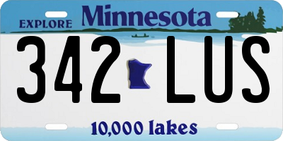 MN license plate 342LUS