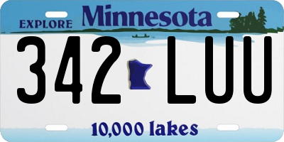 MN license plate 342LUU