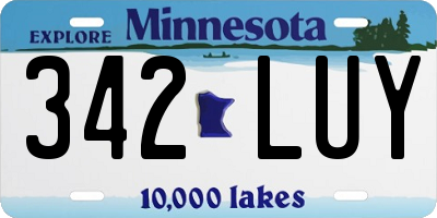 MN license plate 342LUY