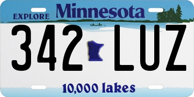 MN license plate 342LUZ