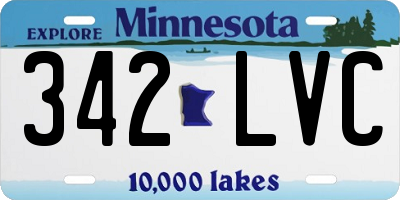 MN license plate 342LVC
