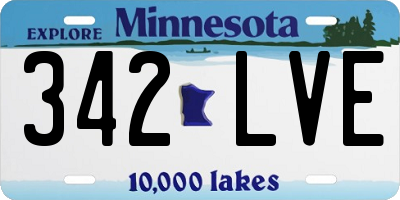 MN license plate 342LVE