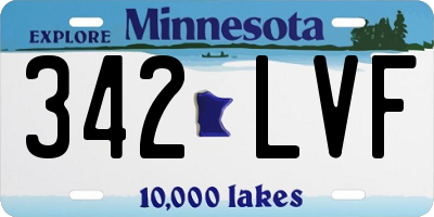 MN license plate 342LVF