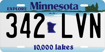 MN license plate 342LVN