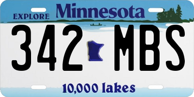 MN license plate 342MBS