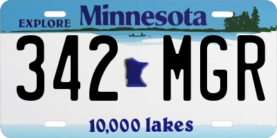 MN license plate 342MGR