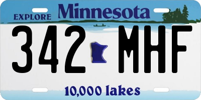 MN license plate 342MHF