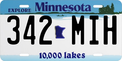 MN license plate 342MIH