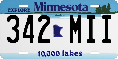 MN license plate 342MII