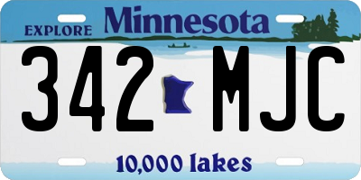 MN license plate 342MJC