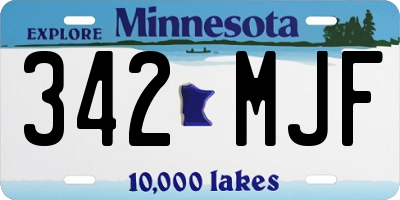 MN license plate 342MJF