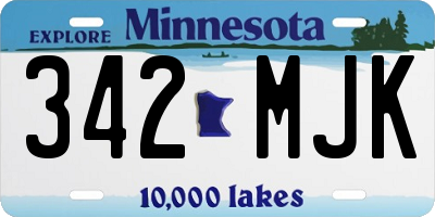 MN license plate 342MJK