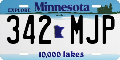MN license plate 342MJP