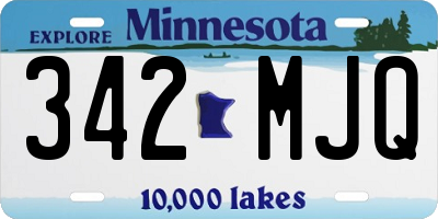 MN license plate 342MJQ