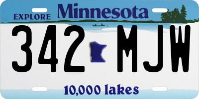 MN license plate 342MJW