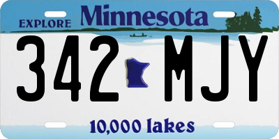 MN license plate 342MJY