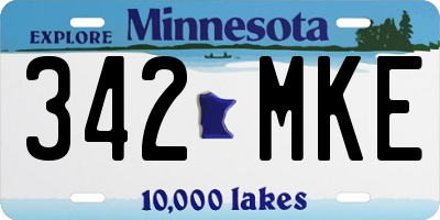 MN license plate 342MKE