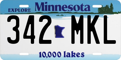 MN license plate 342MKL