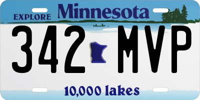 MN license plate 342MVP