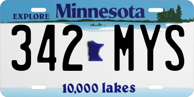 MN license plate 342MYS
