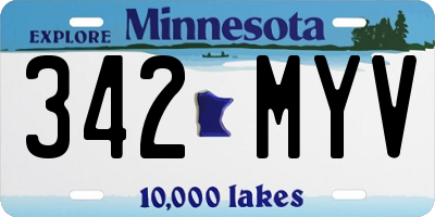 MN license plate 342MYV