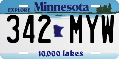 MN license plate 342MYW