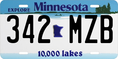 MN license plate 342MZB