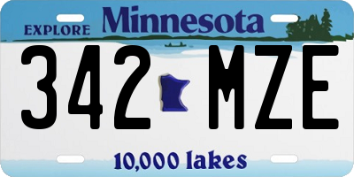 MN license plate 342MZE