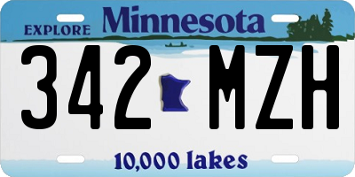 MN license plate 342MZH