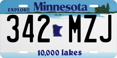 MN license plate 342MZJ