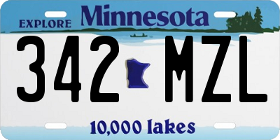 MN license plate 342MZL