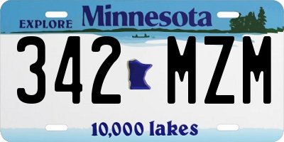 MN license plate 342MZM