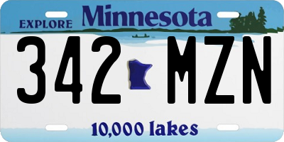 MN license plate 342MZN