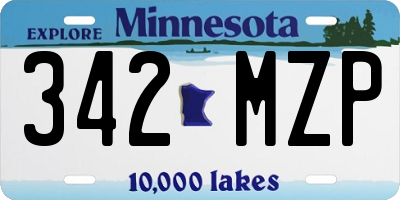 MN license plate 342MZP