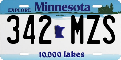 MN license plate 342MZS