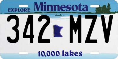 MN license plate 342MZV