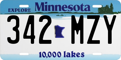 MN license plate 342MZY