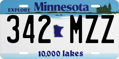 MN license plate 342MZZ