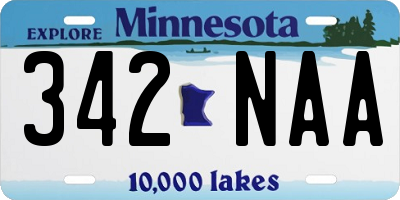 MN license plate 342NAA