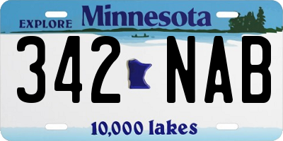 MN license plate 342NAB