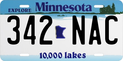 MN license plate 342NAC