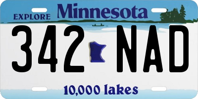 MN license plate 342NAD