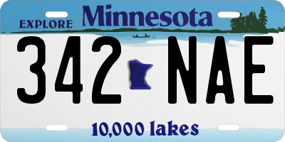 MN license plate 342NAE