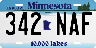 MN license plate 342NAF