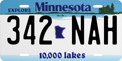 MN license plate 342NAH
