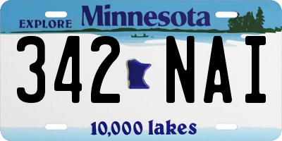 MN license plate 342NAI