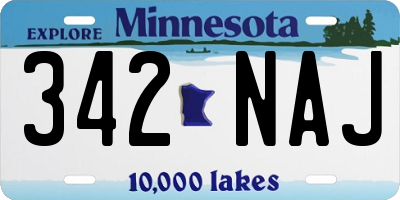 MN license plate 342NAJ