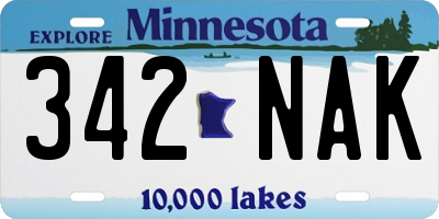 MN license plate 342NAK