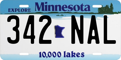 MN license plate 342NAL