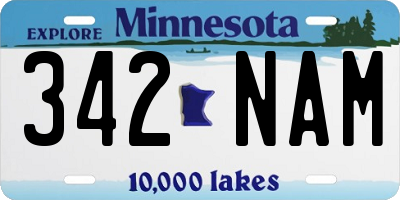 MN license plate 342NAM